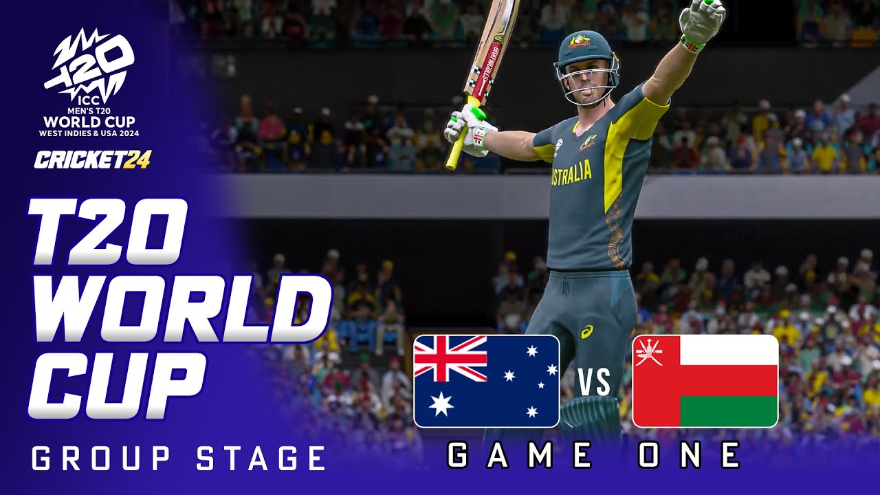 T20 WORLD CUP Group Stage - AUSTRALIA v OMAN - Cricket 24 Gameplay