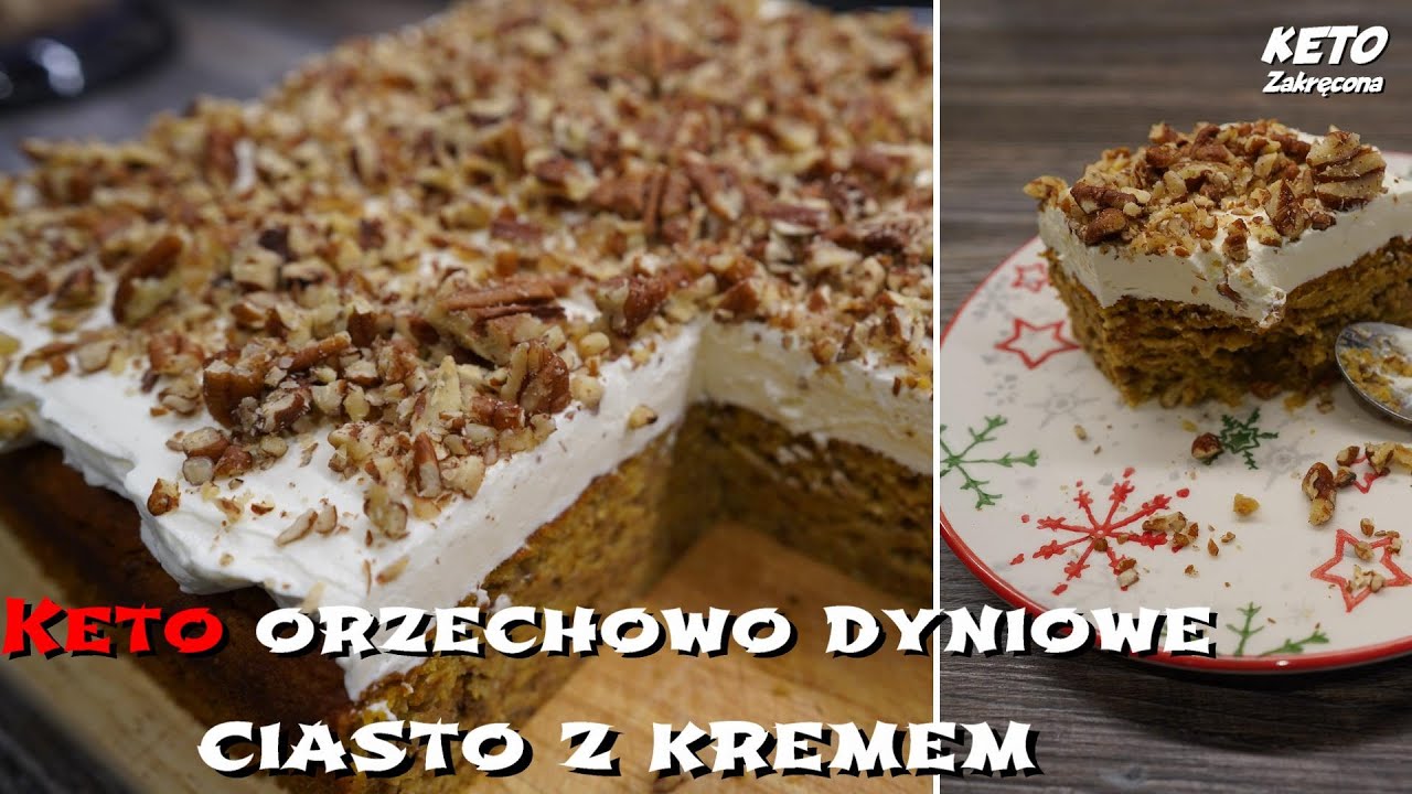 Keto Orzechowo -dyniowe ciasto z puszystym kremem  #ketociastoorzechowodyniowe #ketokorzenneciasto