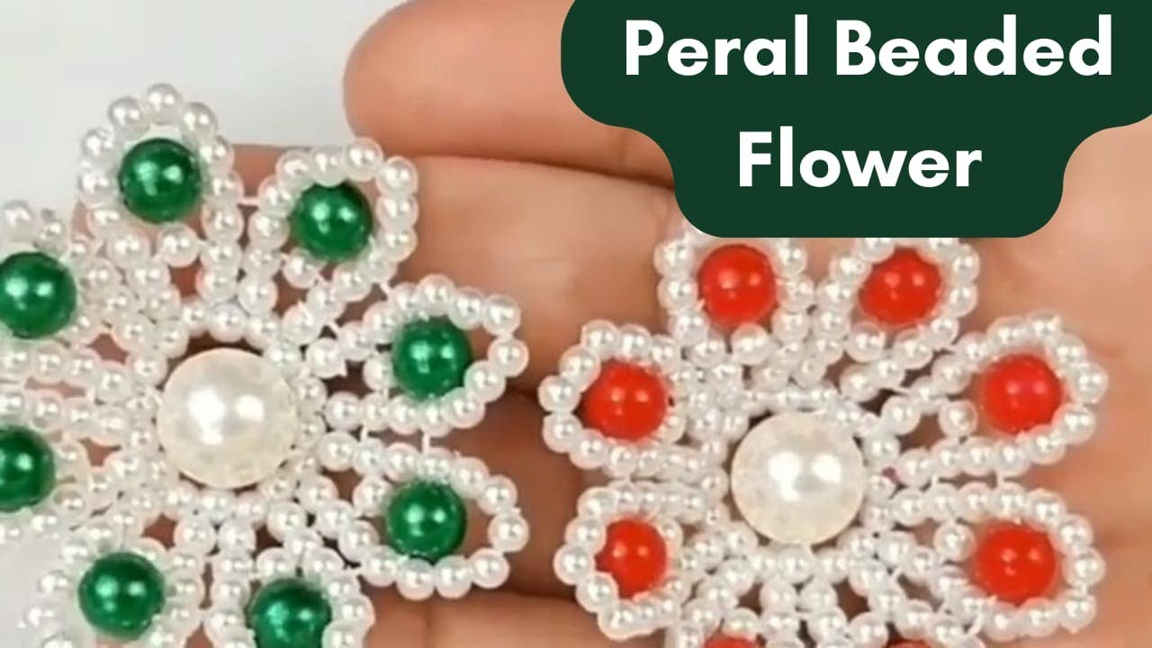 How To Peral Beaded Flower|Beaded Flower Tutorial#beaded#diyflower