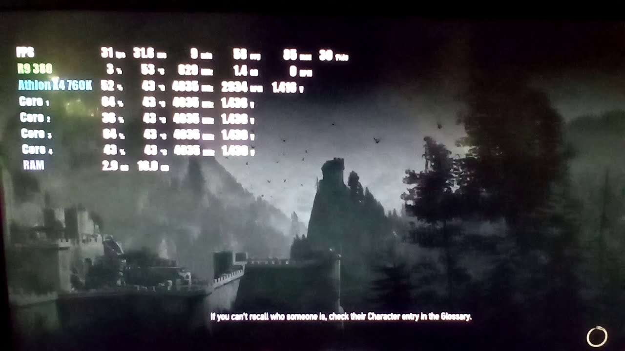 Athlon x4 760k + R9 380 Witcher 3 Game Test