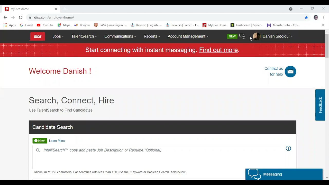 How to post a job on www.dice.com  [ Bilingual Recruiter French/English ] Learn French with Dani.