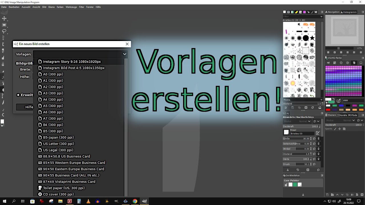Gimp Vorlagen erstellen