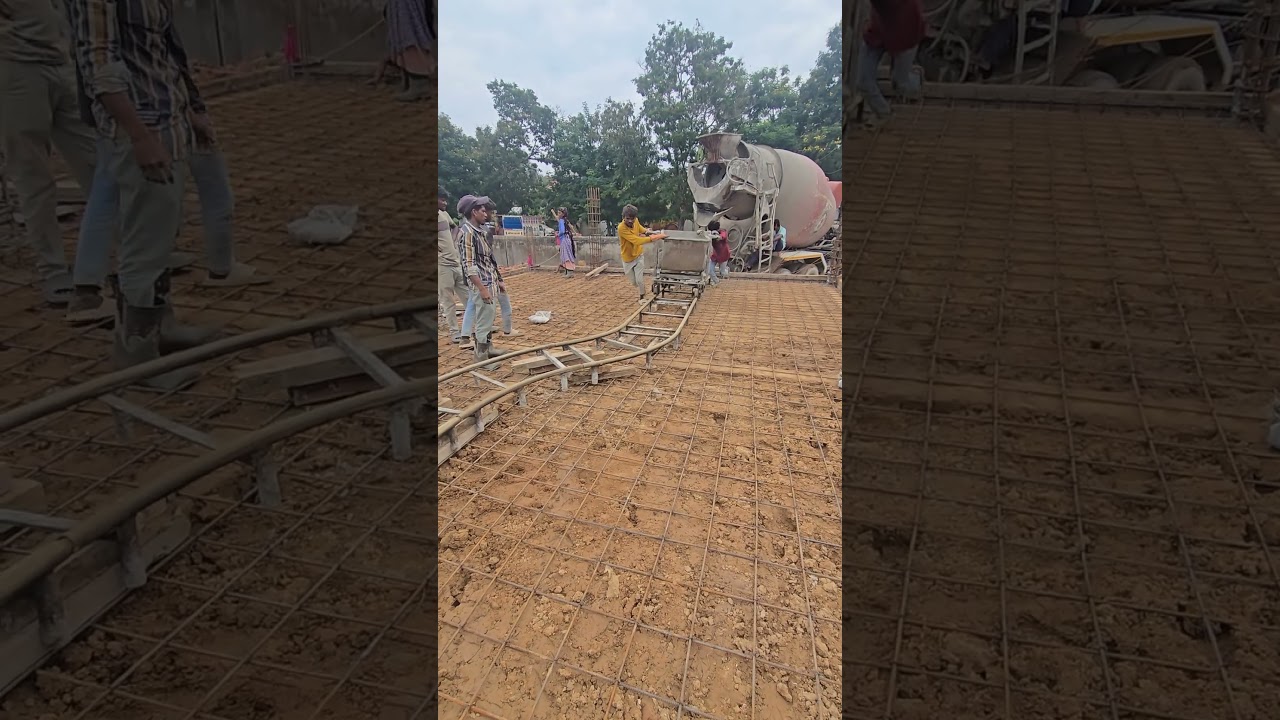 grade slab casting redy mix concrete #construction #cement