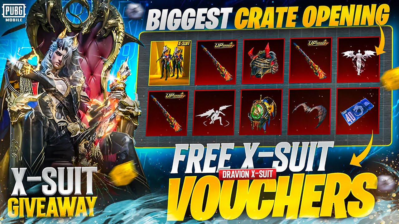New X-Suit Dravion Crate Opening | Best Lucky Crate Opening | X-Suit Giveaway | PUBGM 