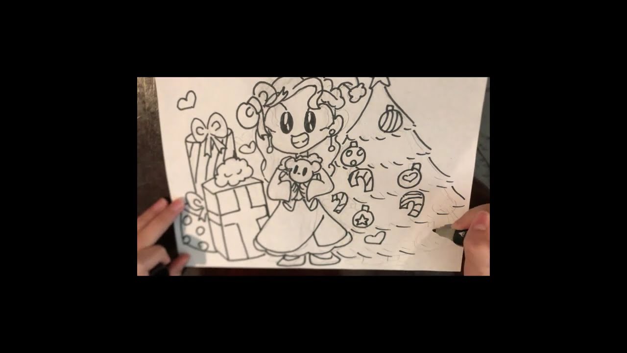Drawing A Christmas Tree and Santa Helper