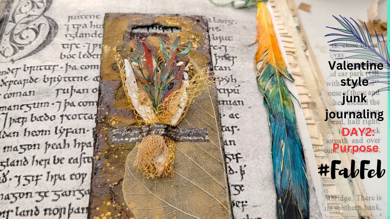 Purpose with grungy card!!! || journaling card embellishment ||  junk journal gift  for valentine ||