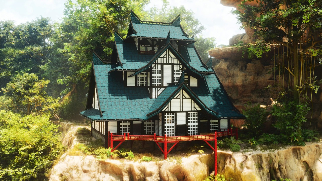 Building a Japanese Castle on Top of the Ruins in ARK: Survival Ascended!