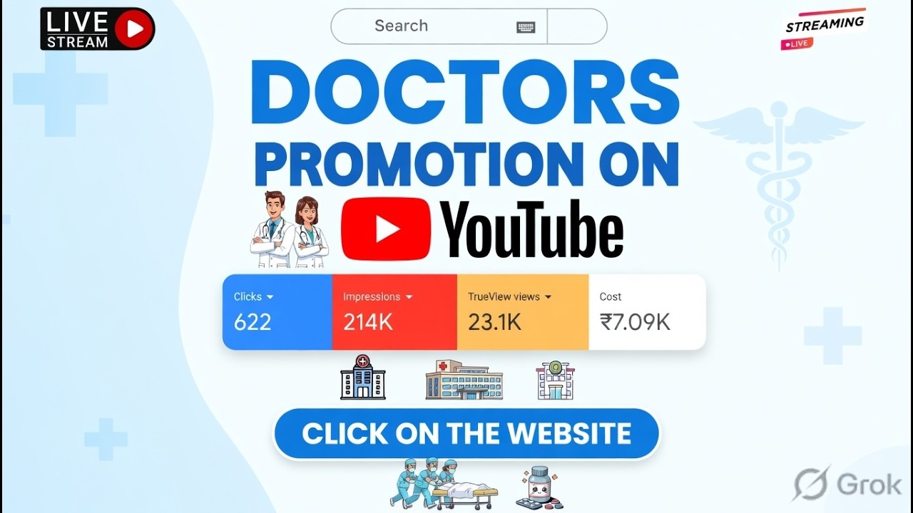 Doctors Promotion on YouTube | Get More Patients with Video Ads | Call 8535023019