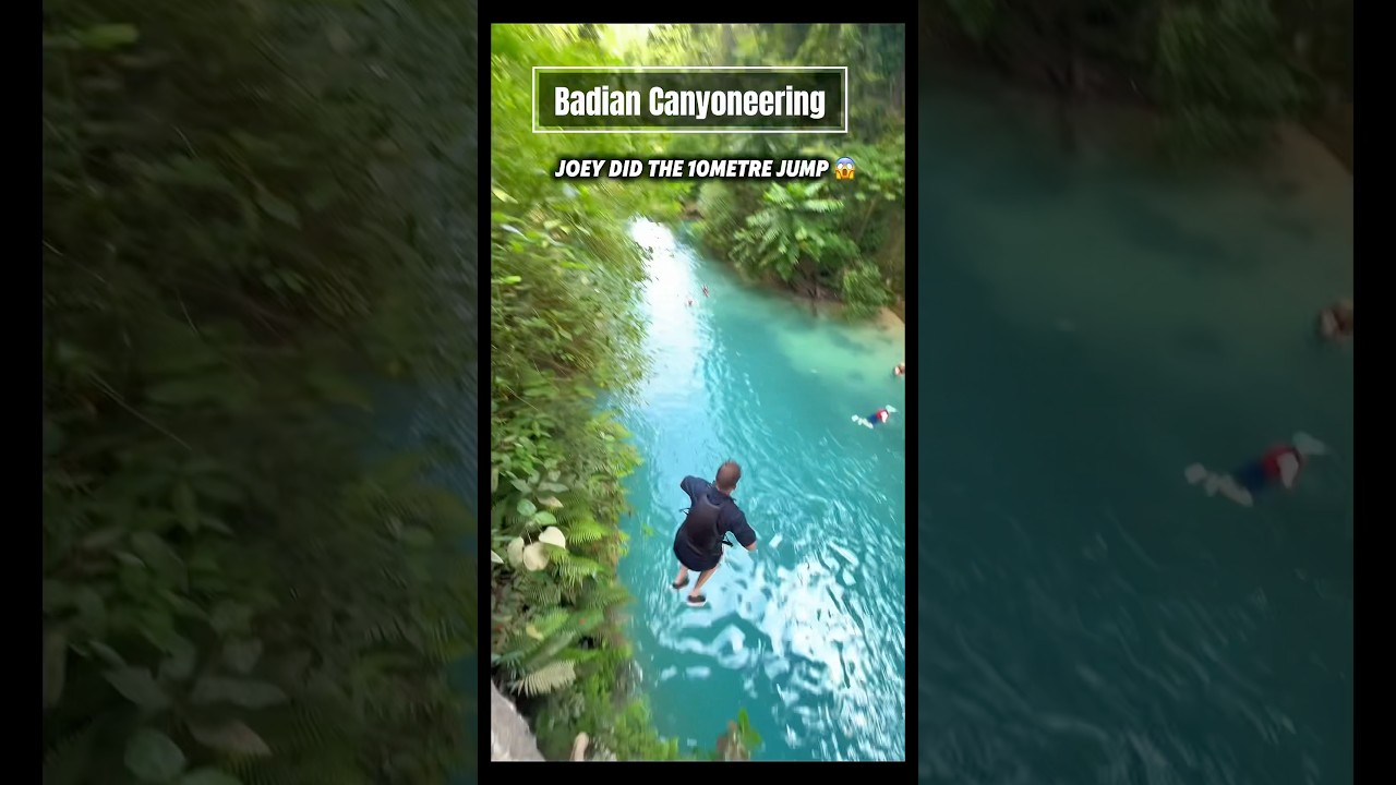 Badian Canyoneering | Kawasan Falls 10 metre jump #canyoneering #kawasanfalls #moalboal #travel