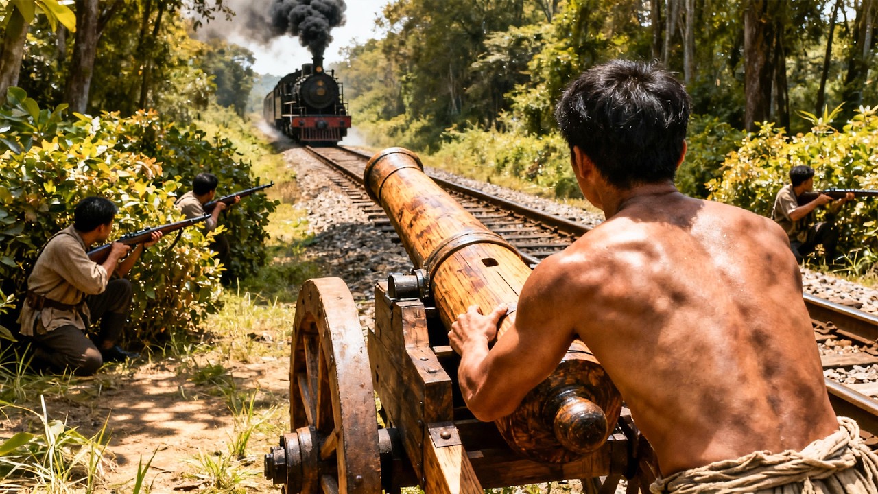 Cao Thủ Võ Dùng Gỗ Chế Pháo, Oanh Tạc Tàu Hỏa Nhật, Quét Sạch!