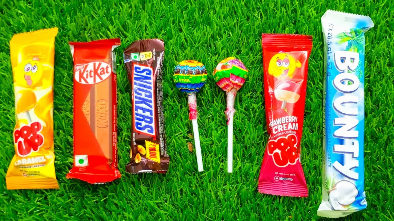 ASMR Most Popular candys | Some lots of colorful rainbow lollipop candy | Unpacking chocolate eat