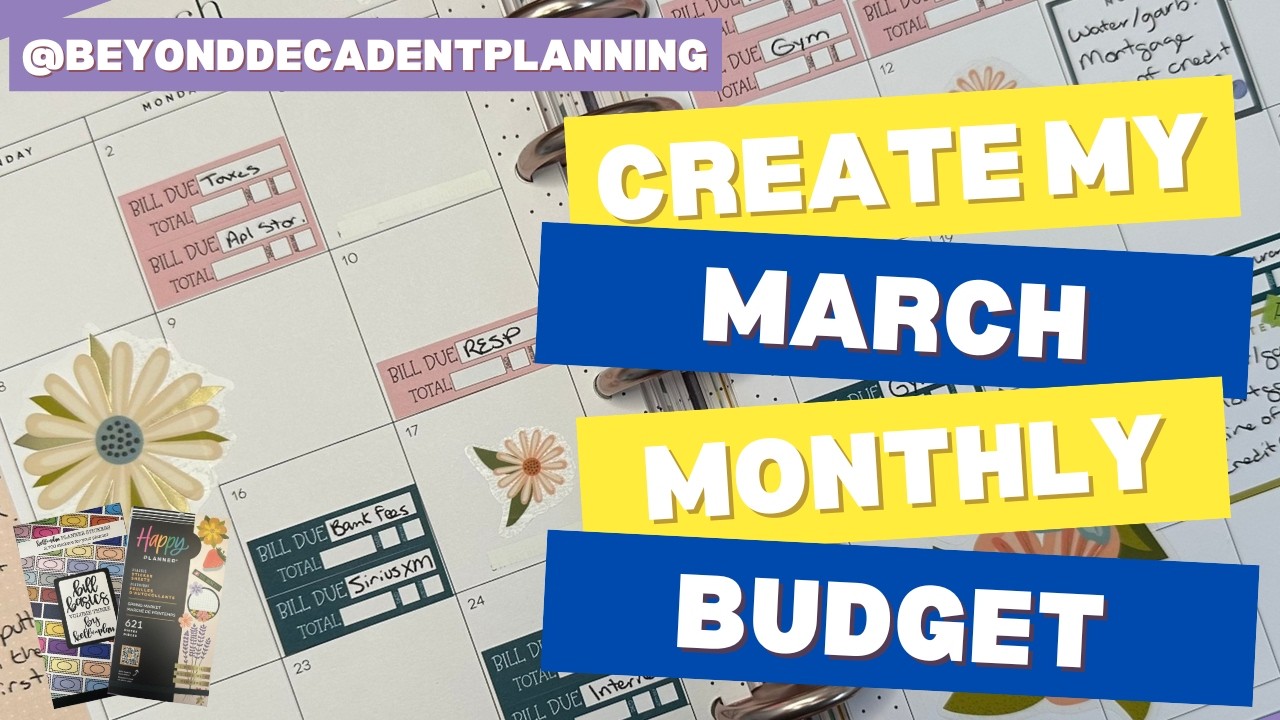 March Monthly Budget Set-up & Financial Goals | Classic Vertical Happy Planner