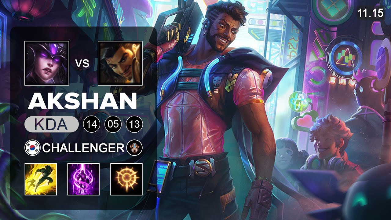 Akshan Mid vs Syndra - KR Challenger Patch 11.15