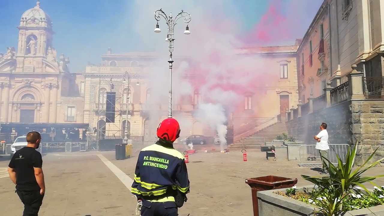 Fuochi D'artificio diurni festa S. Placido * Vaccalluzzo Event * © PiroMac videos