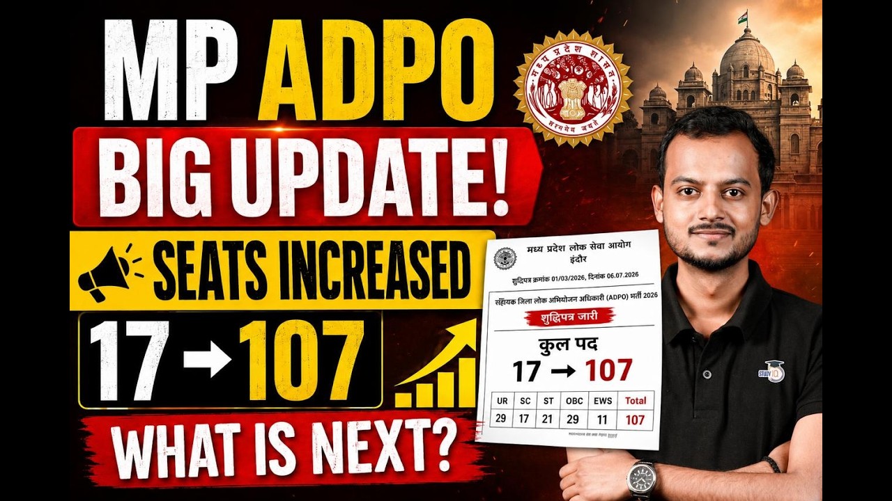 MP ADPO 2026 | 107 Vacancies Announced | Latest MPPSC Update | Pranjal Singh