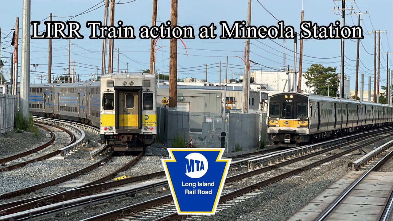 ⁴ᴷ MTA LIRR Trains action at Mineola Station