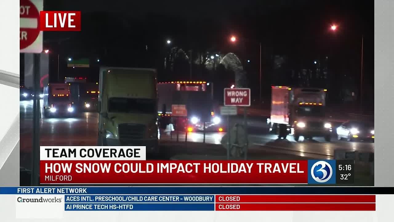 Holiday travelers hit roads early to avoid winter weather in Connecticut