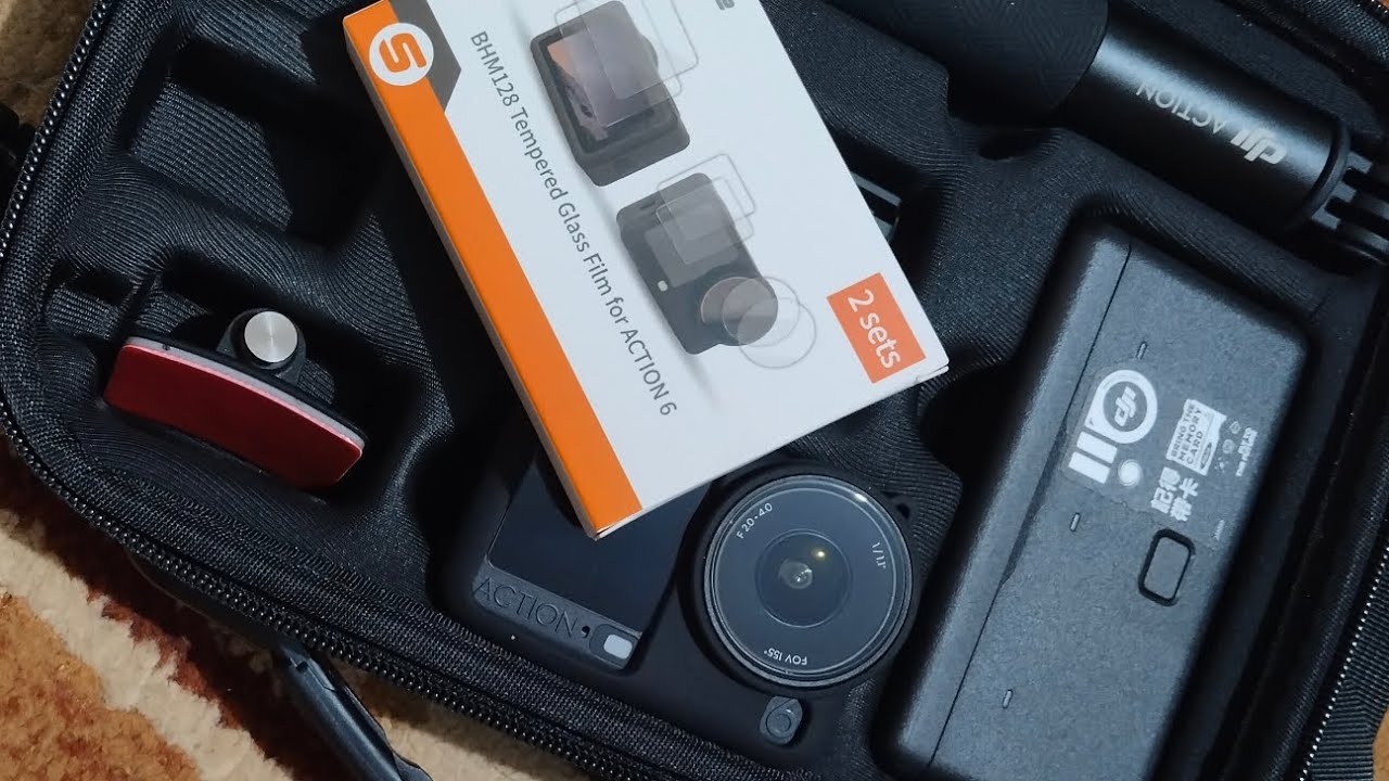 How to add tempered glass on dji action 6