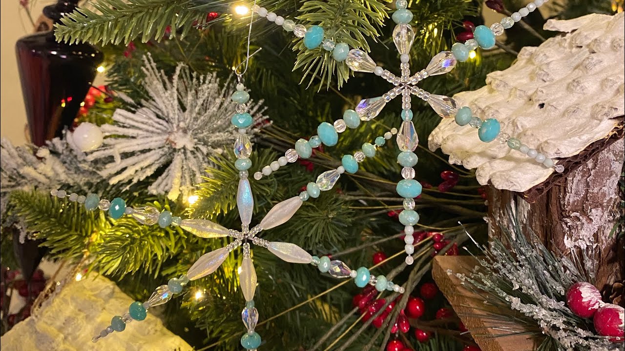 How to make a snowflake metal wire ornament with Czech glass
