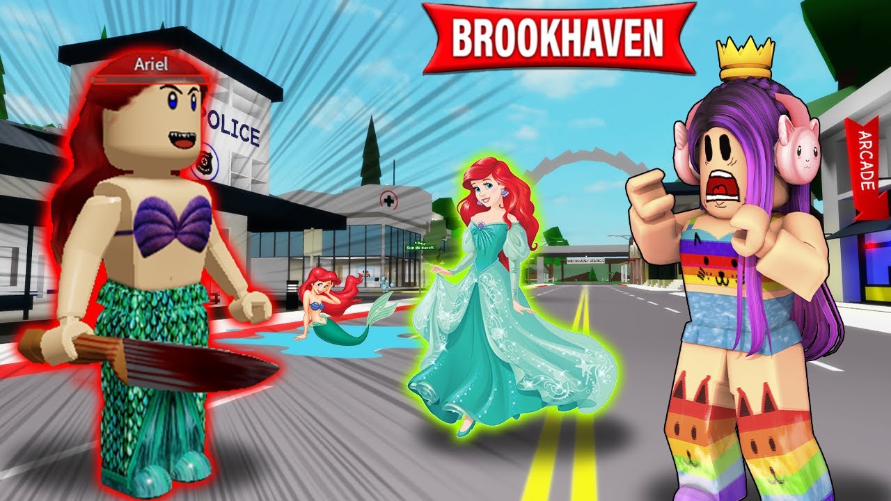 A PRINCESA ARIEL MALVADA INVADIU BROOKHAVEN🧜‍♀️😱 (Histórinha Roblox)