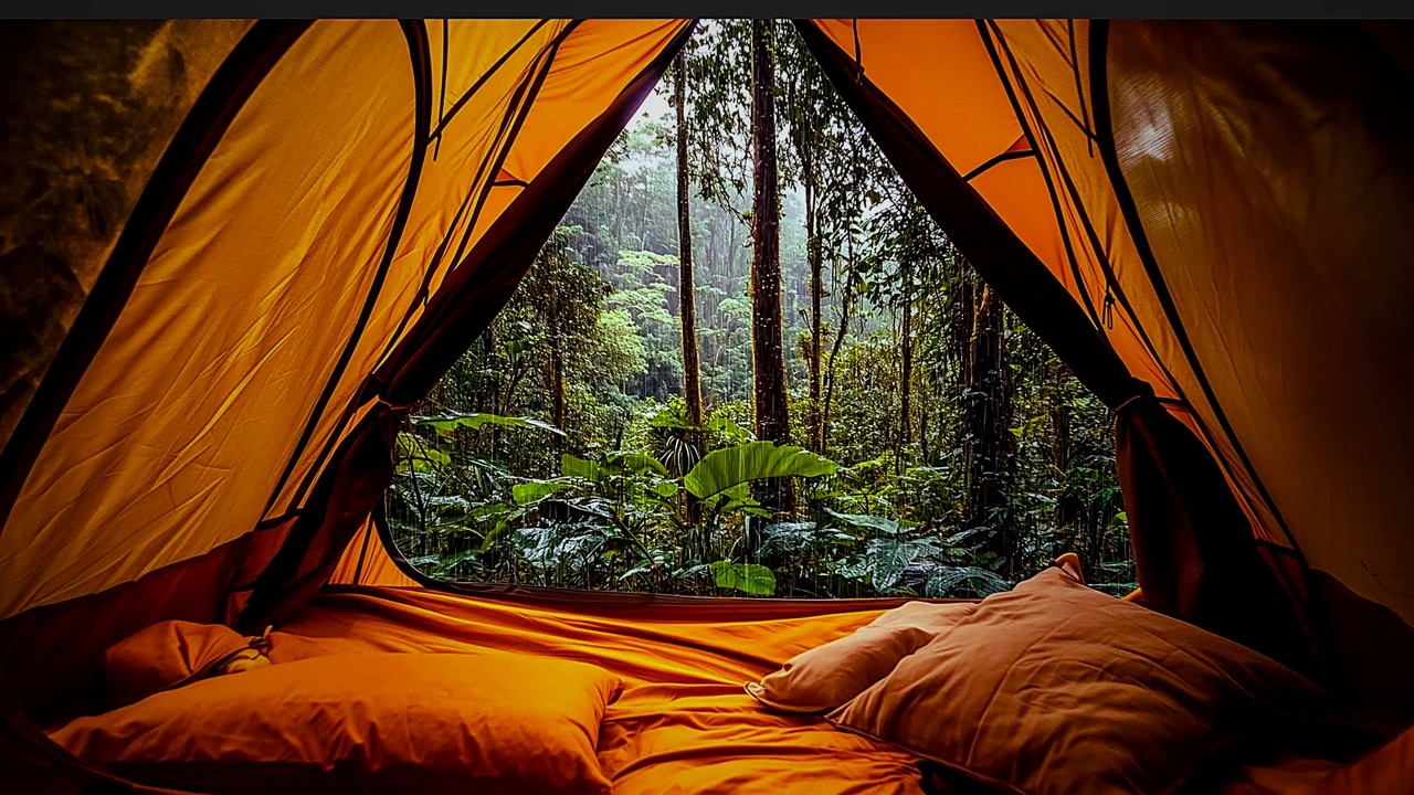 🌧️⛺ 8H Lluvia en Tienda de Campaña para Dormir | 8H Rain on Tent in Forest for Sleep & Relax