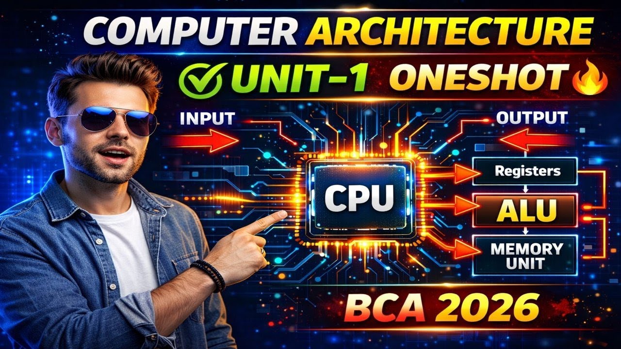 BCA 2026 😵 Computer Architecture Unit-1 One Shot | PASS Guaranteed!