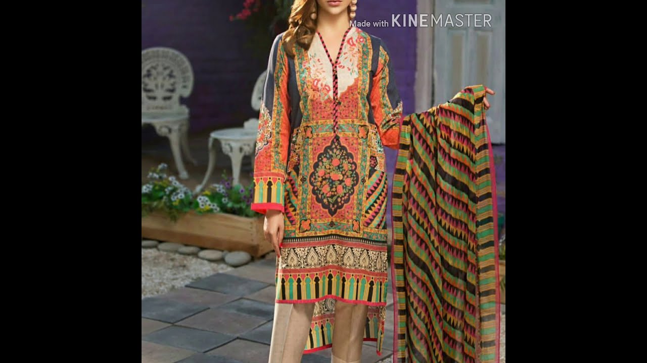 Latest summer lawn dresses/latest lawn prints/summer lawn dress design idea