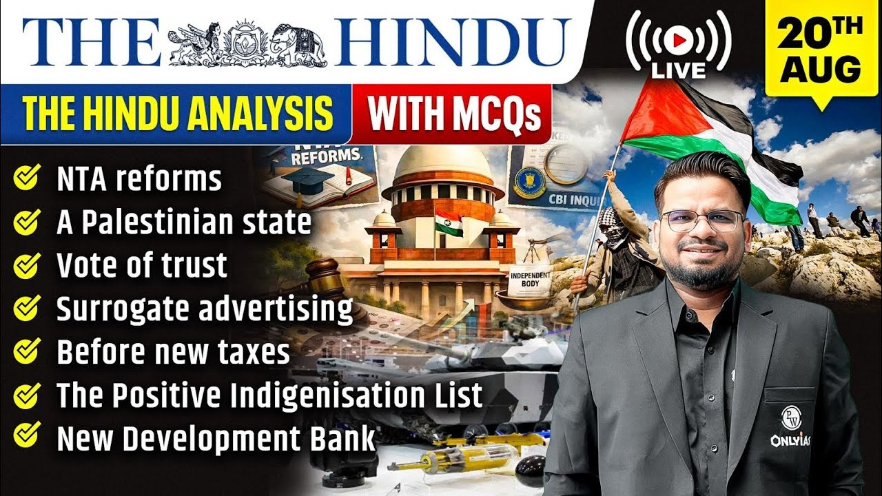 The Hindu Analysis | 20th August 2026 | The Hindu Newspaper  - Practice Questions | Prashant Sir