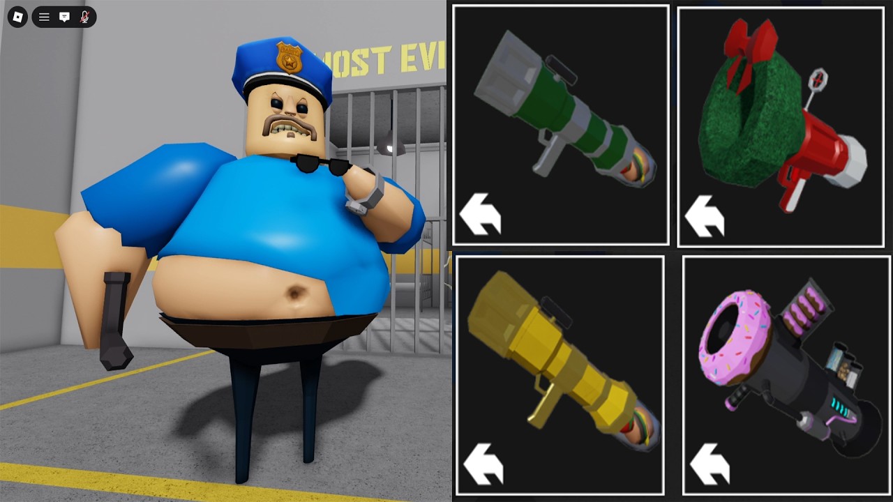 BARRY'S PRISON RUN! (OBBY) Use All 8 Morphs & All 4 Zooka: Normal, Super, Doh 7 Chrismas Gameplay