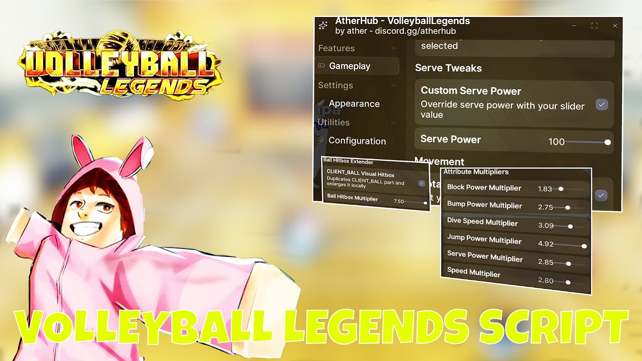 Roblox Volleyball Legends Script | Hitbox, Esp, Auto Bump, Auto SPIN, (Mobile & PC)