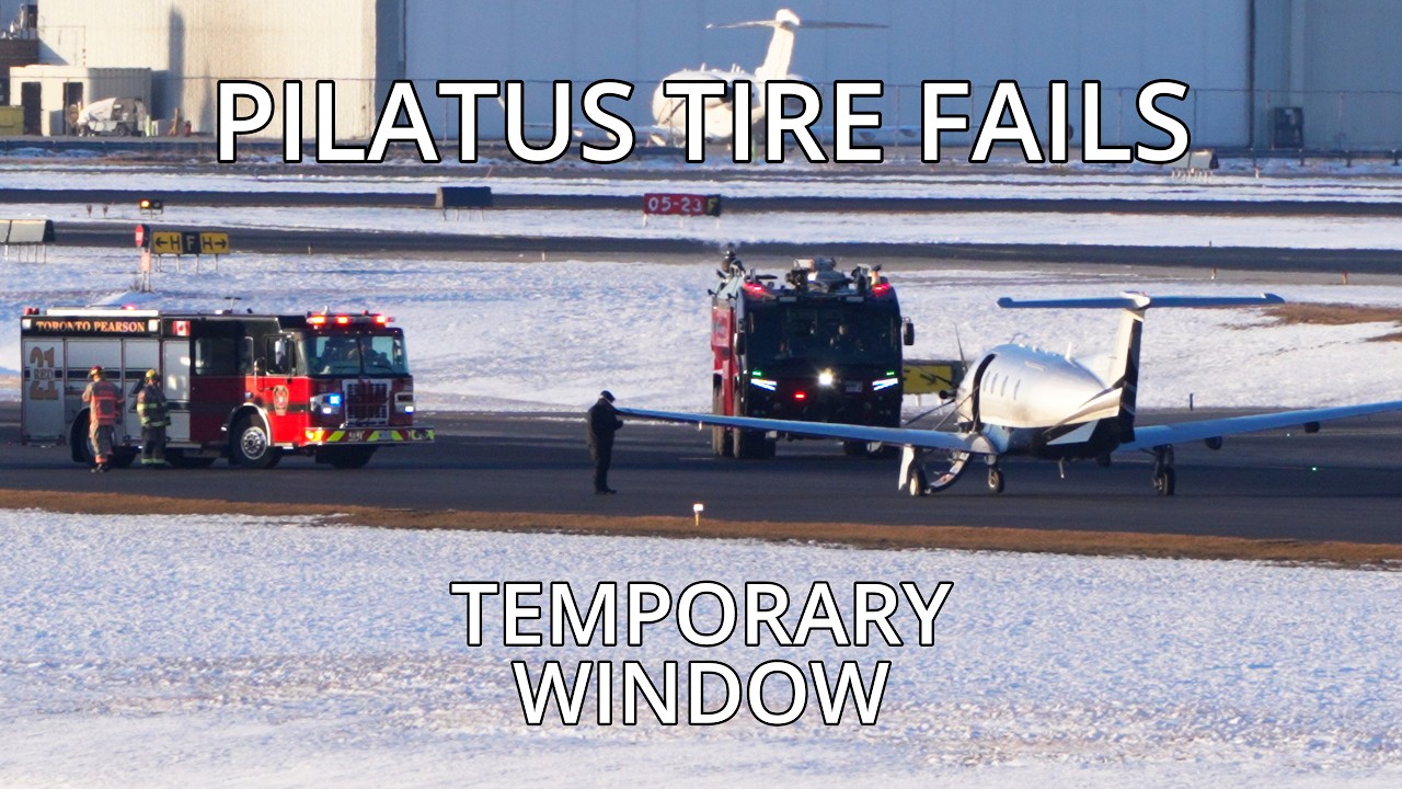 Pilatus PC-12 NG Left Tire Burst