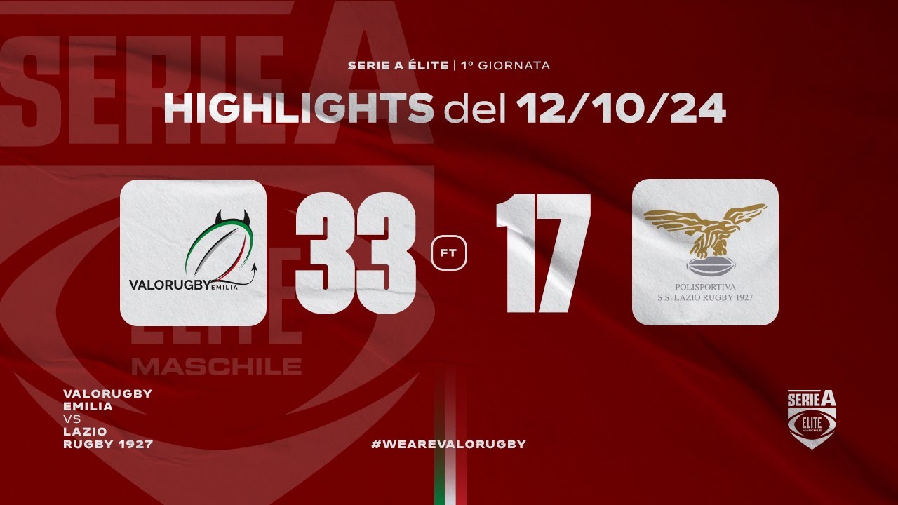 Highlights Valorugby Emilia vs Lazio Rugby 1927 33-17 (12/10/2024)