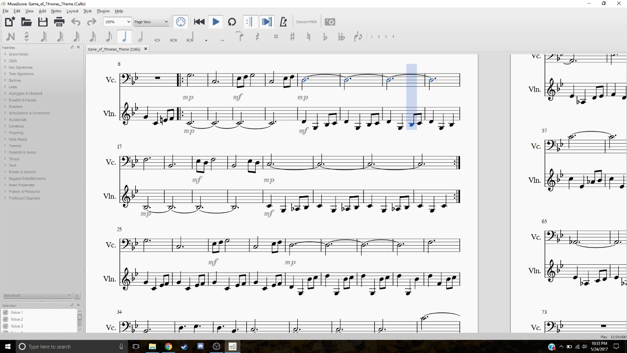 Game of Thrones Main Theme - Cello and Violin