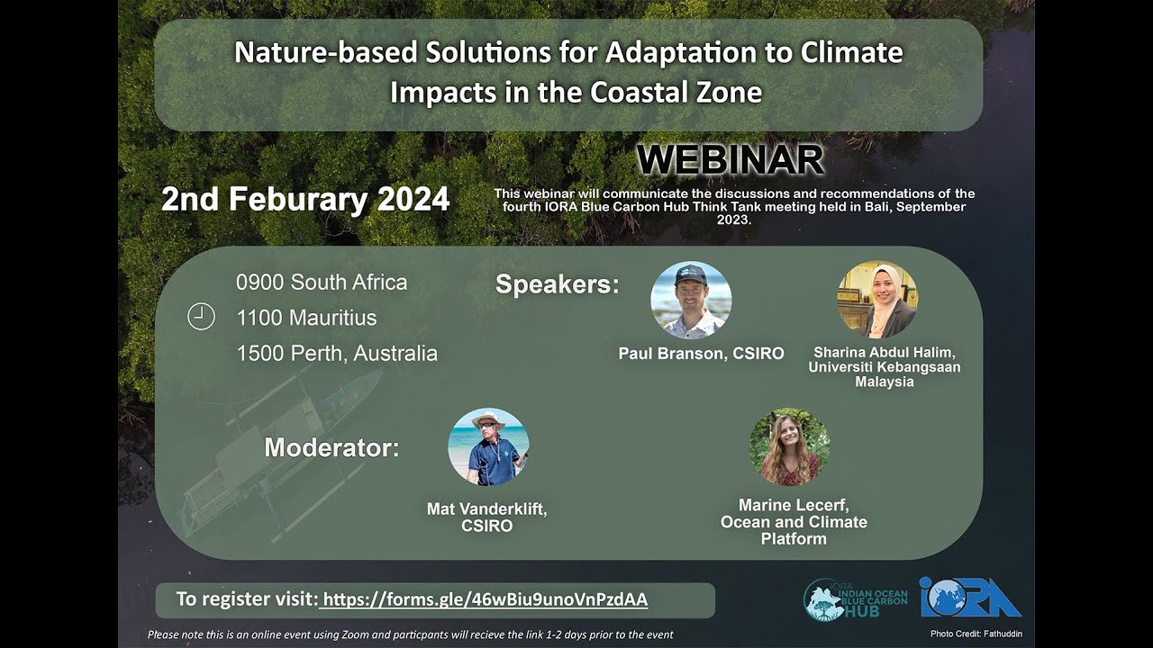 Webinar - Nature-based Solutions for Adaptation to Climate Impacts in the Coastal Zone.