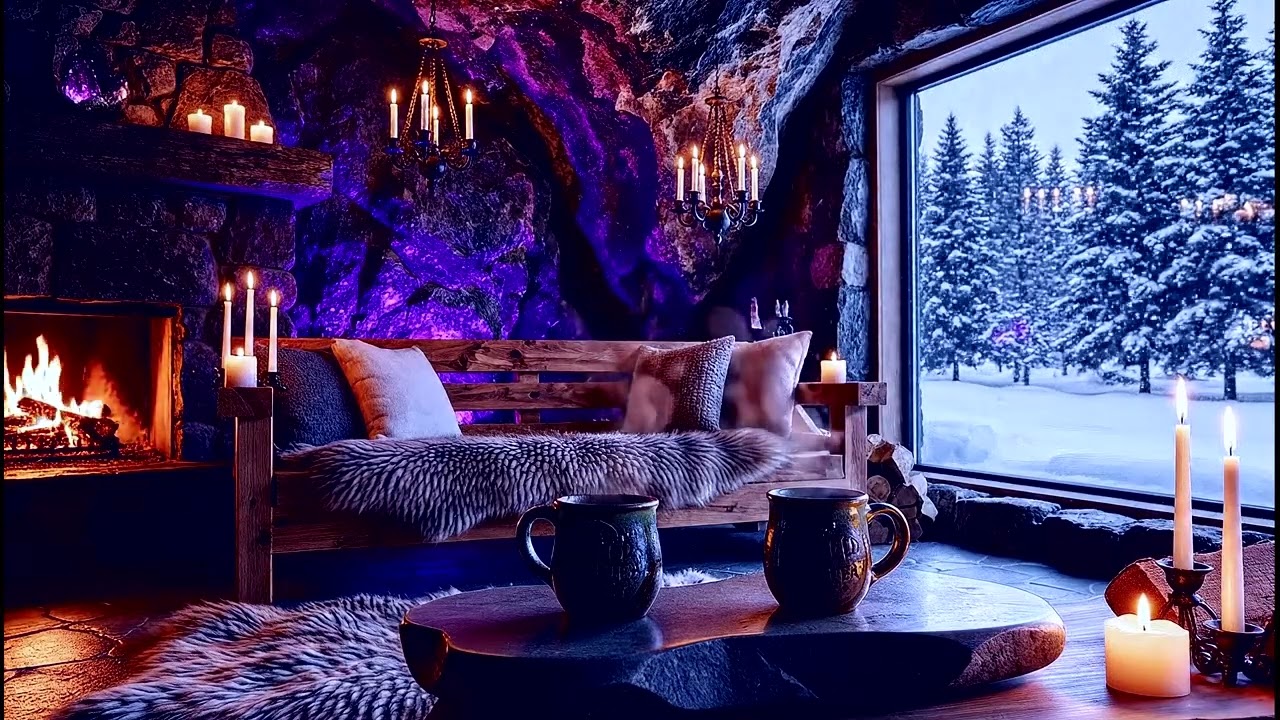 Deep Work Ambience: Cabin Fireplace, Relaxing Music & Productivity Sounds