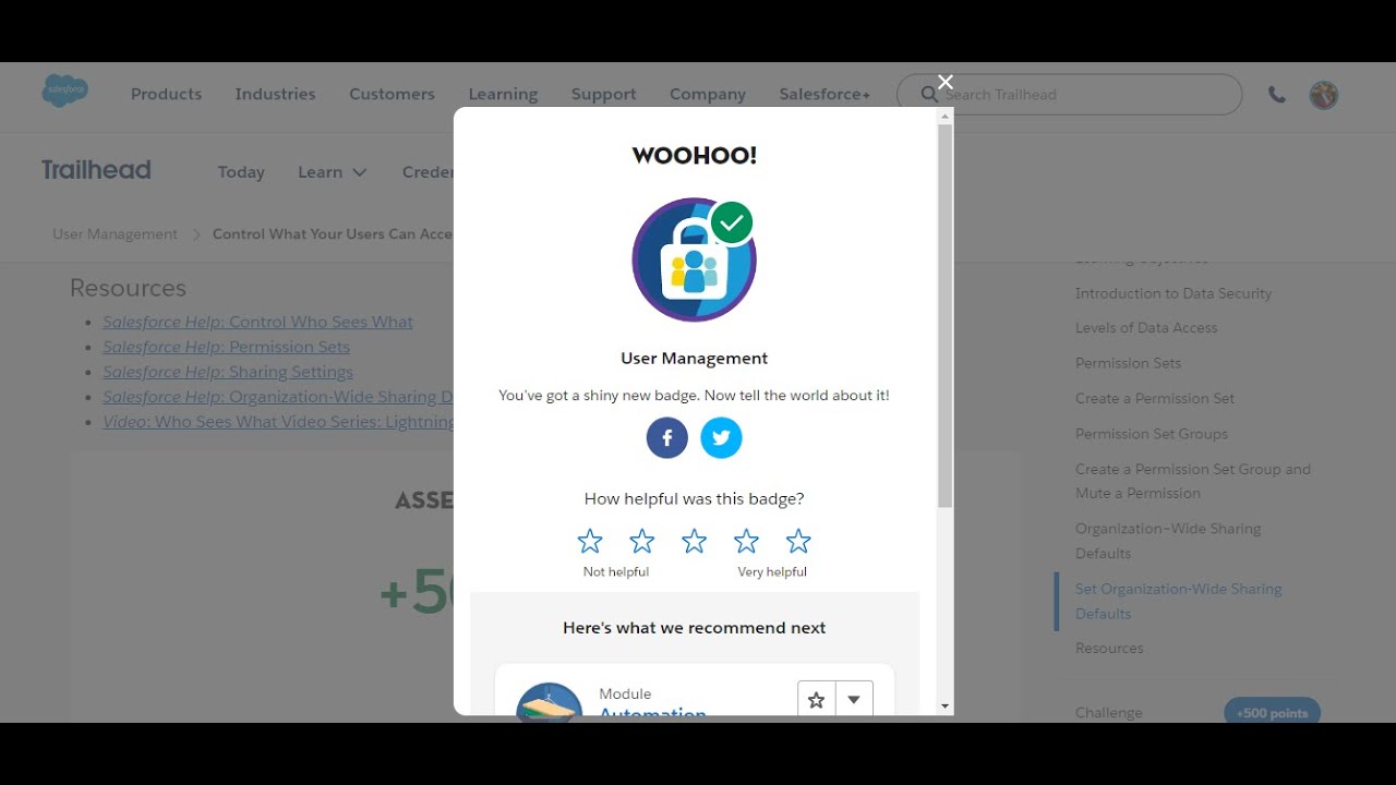 S24 - Control What Your Users Can Access || User Management - Trailhead Salesforce