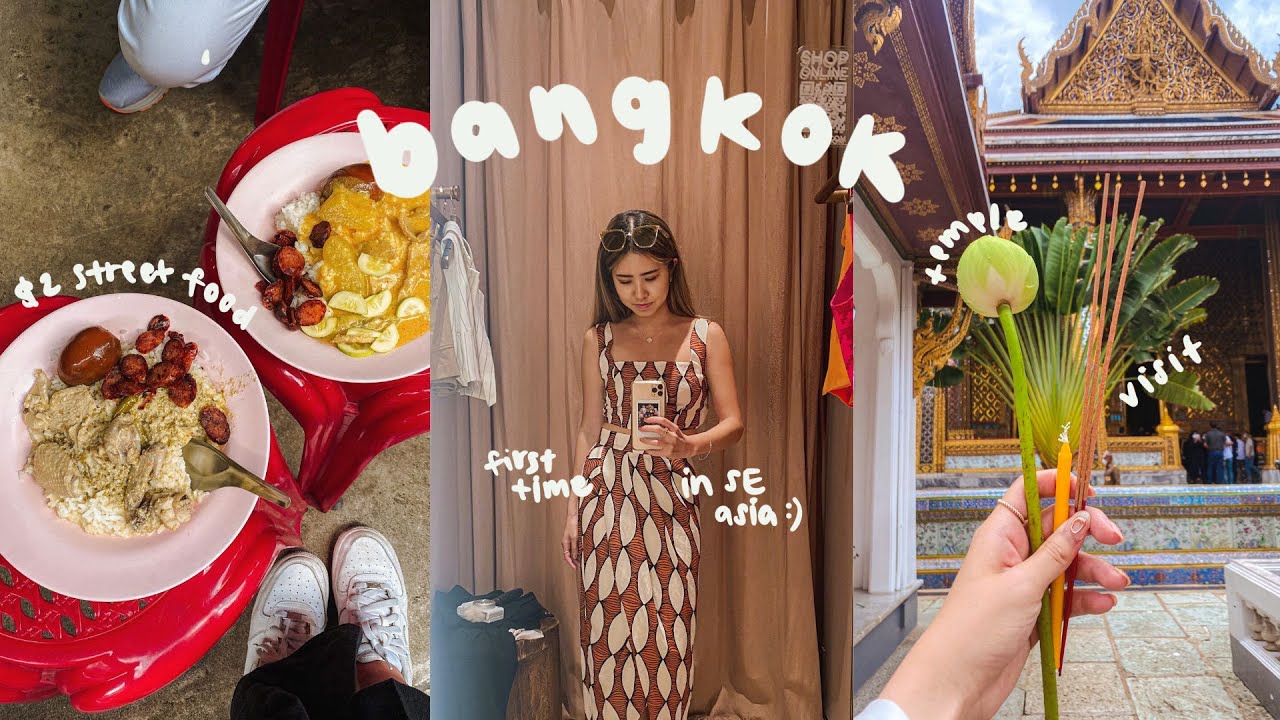 bangkok vlog 🪷 trying thai street food, floating market boat tour, temple + grand palace