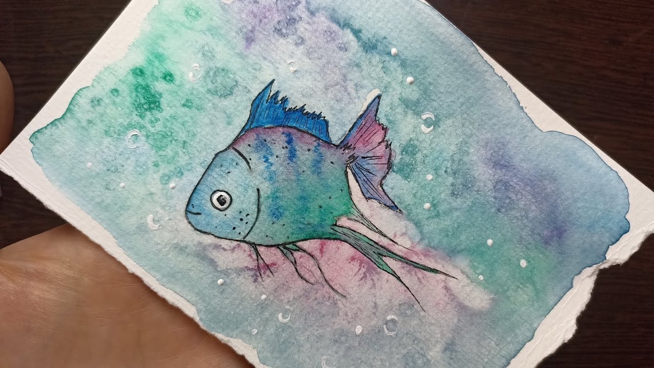 Рисунок акварелью / Рыбка