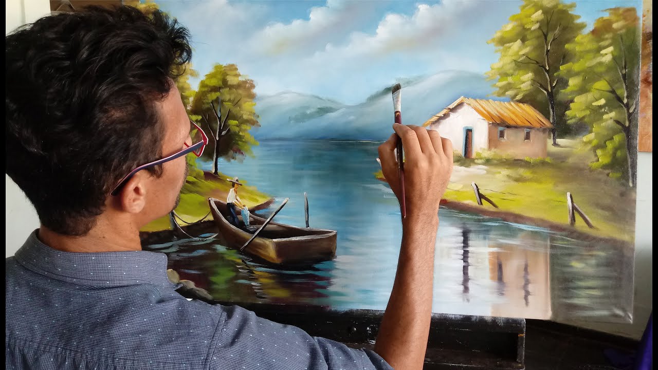 PAISAGEM ÓLEO SOBRE TELA (SPEED PAINTING)