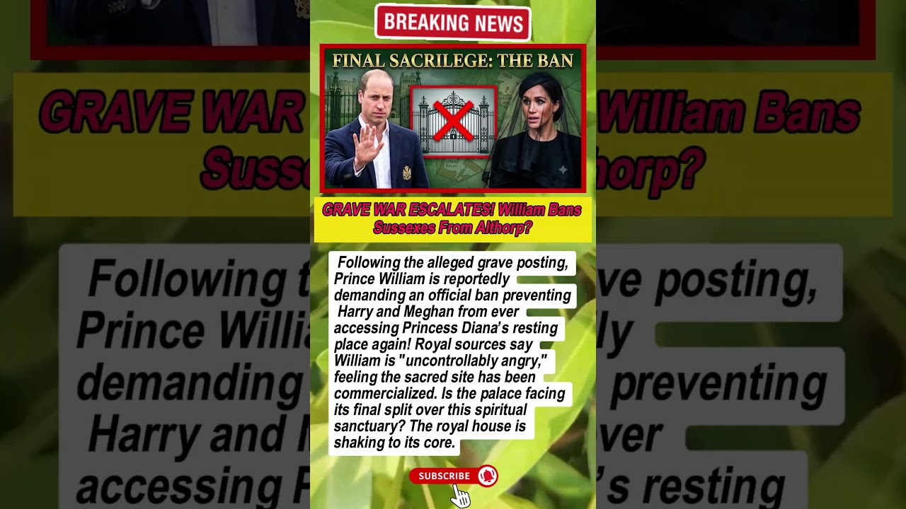 BANNED! 🚫 William Locks the Althorp Gates on Meghan Forever! #PrinceWilliam #MeghanMarkle #Diana