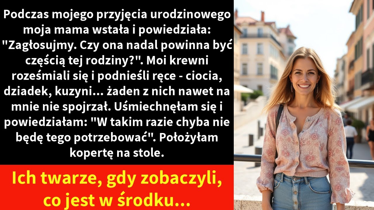 Podczas mojego przyjęcia urodzinowego moja mama wstała i powiedziała: 