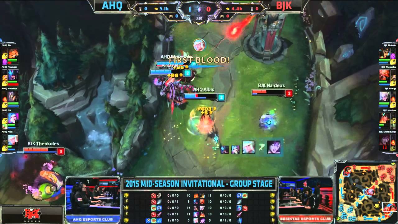 BJK Theokoles Gragas bumps AHQ AN Jinx into Tower Range - Nice Play - League of Legends
