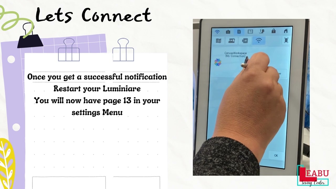 How to Link your Brother Scan n cut with your Brother Luminaire using the My Connection