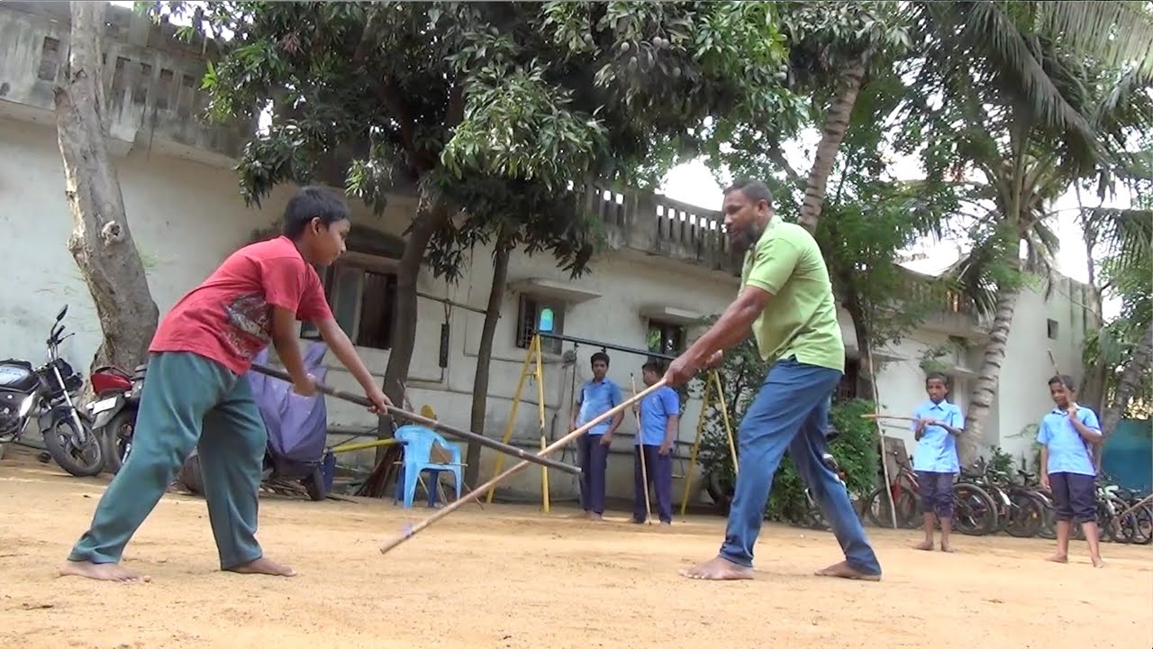 Silambam with Master Abul Kalam at FSDA English School, Villupuram