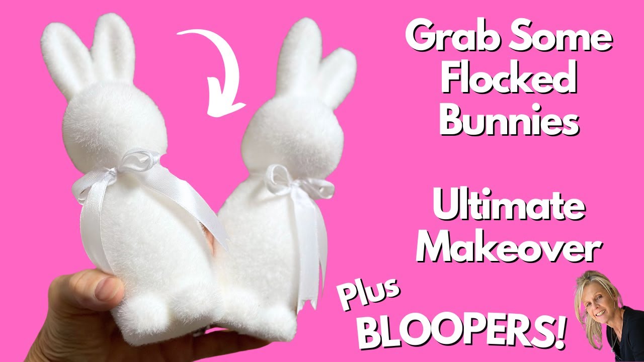 DIY Flocked Bunny Makeover/Flocked Bunny with Arms and Feet