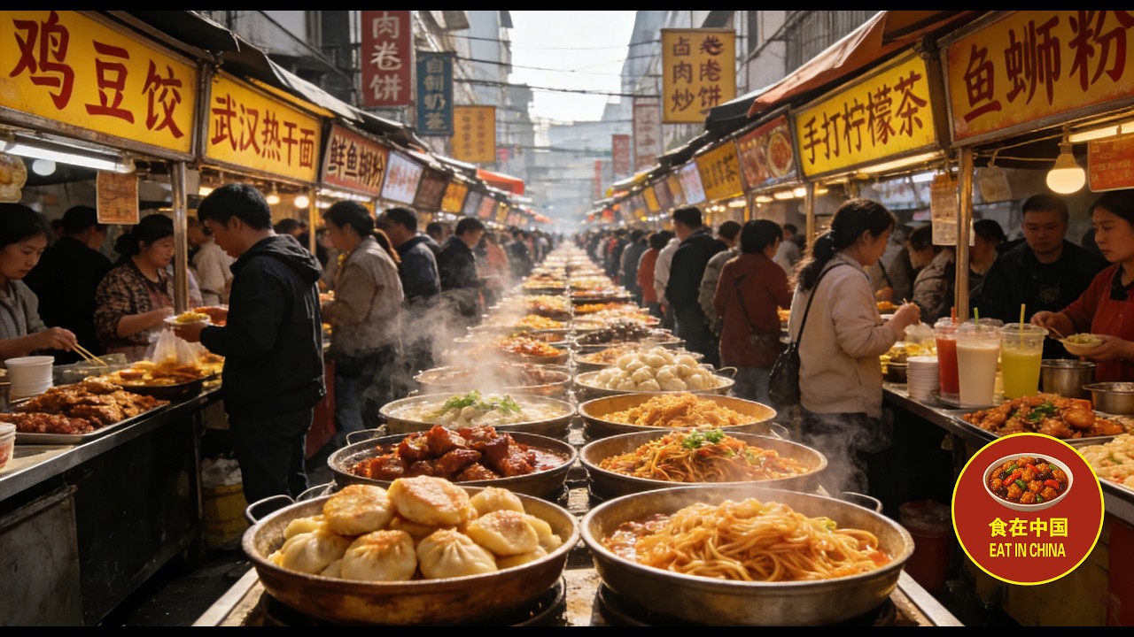 武汉街头美食｜山海关路过早VS曙光夜市：酥脆鸡冠饺、油润三鲜豆皮、浓香热干面、鲜辣鱼糊粉到酸爽螺蛳粉、冰爽柠檬茶、喷香卤肉卷、热气小笼包，从过早吃到深夜！