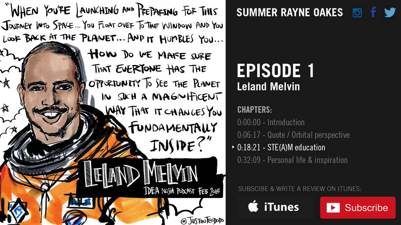 IDEA NOSH Ep. 1 &mdash; Leland Melvin &mdash; Space exploration and orbital perspective