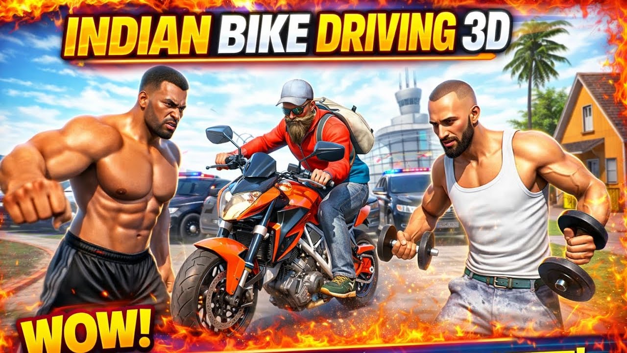 🔥 Indian Bike Driving 3D Mein Police Se Bach Kar Franklin Power Show! 😱| #IndianBikeDriving3D