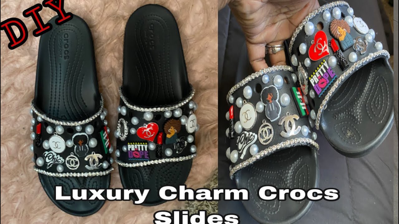 DIY 💎 Adding Designer Charms To Crocs Slides!
