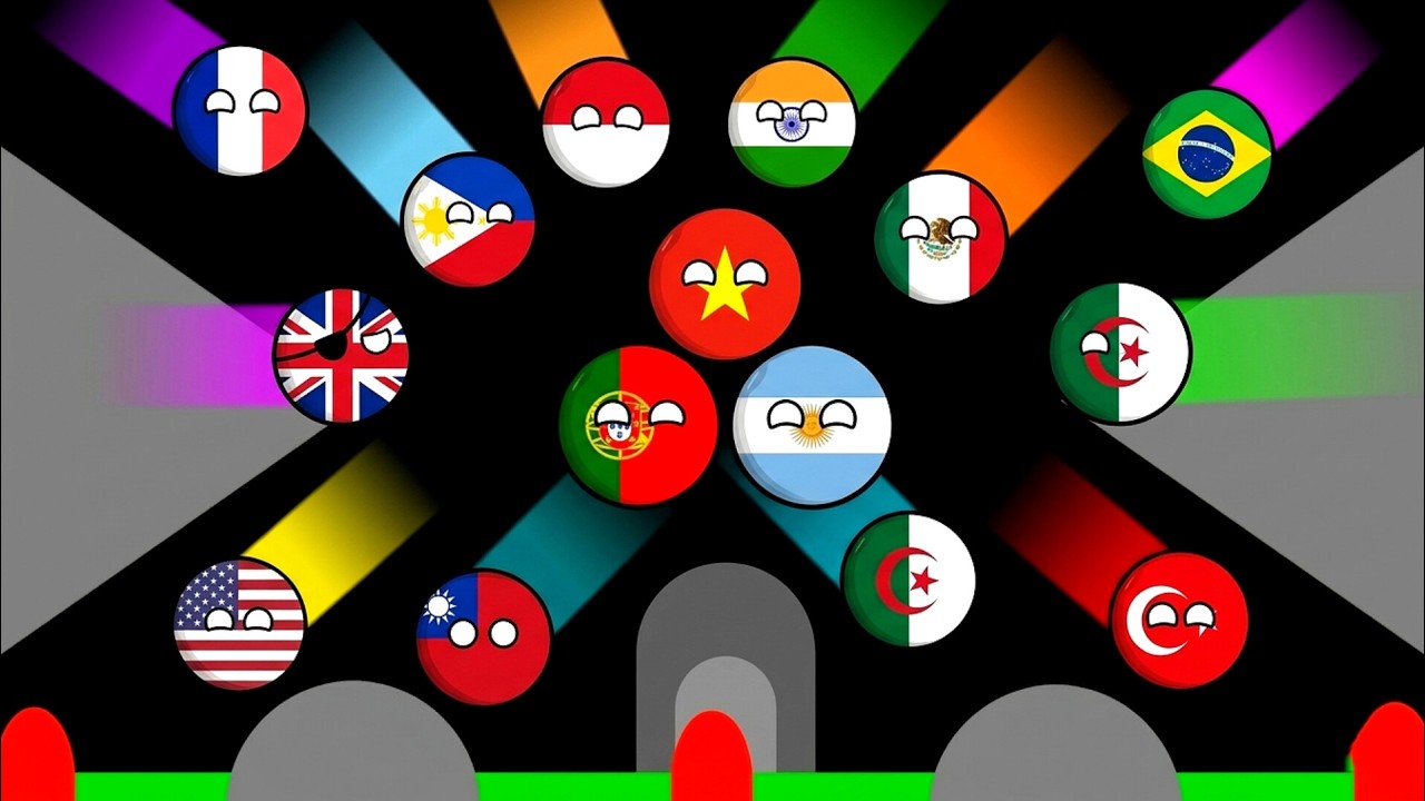 22 Countries Marble Race In Algodoo Part 5